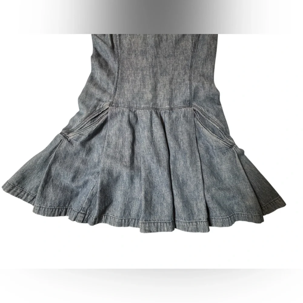 Theory Denim Blue Mini Dress 100% Cotton